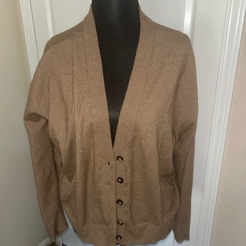 Torrid Tan Cardigan Sweater V-Neck Knit